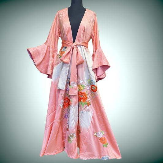 ドレープ袖 着物ガウン ドレスガウン