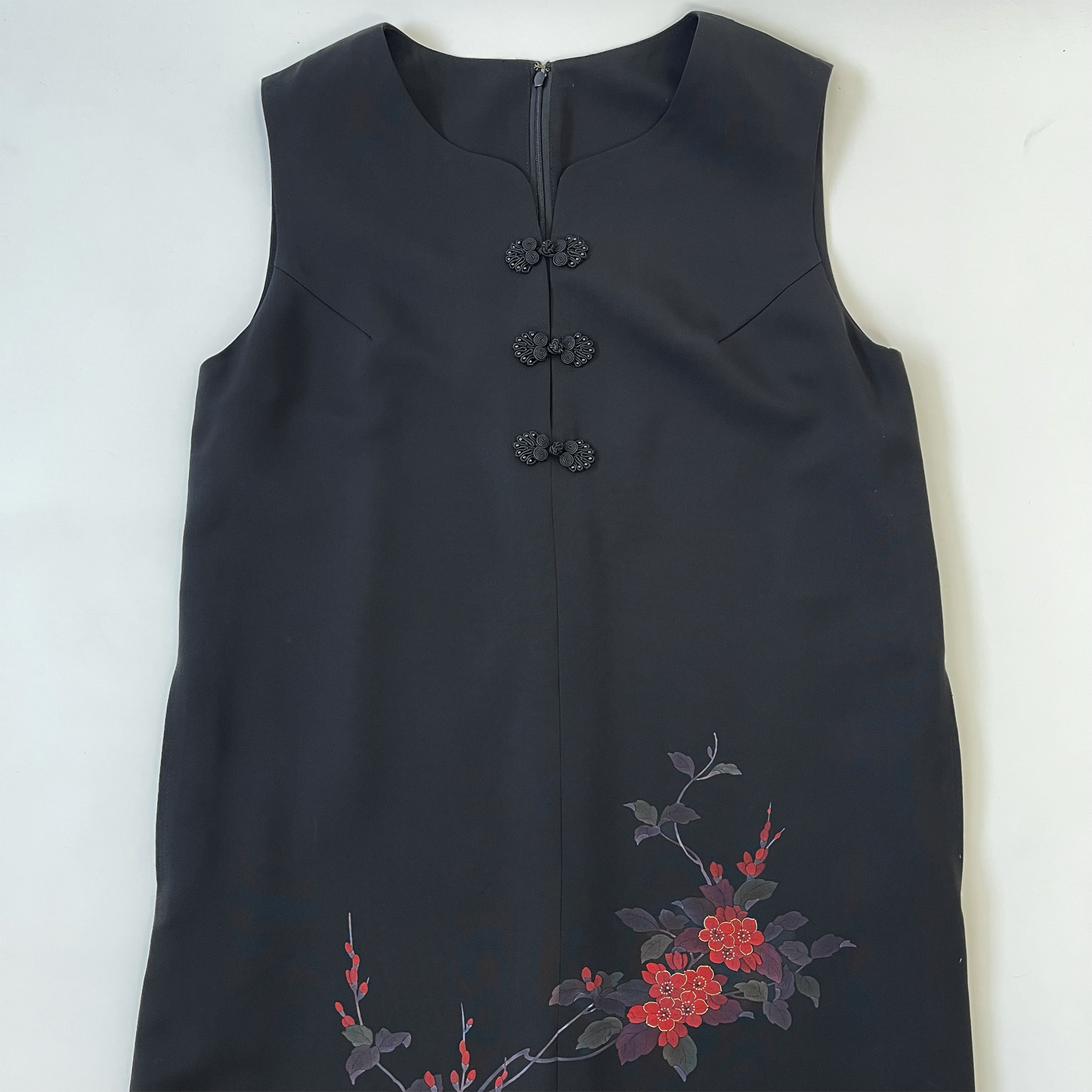 正絹 反物仕立て チャイナ風ロングワンピース