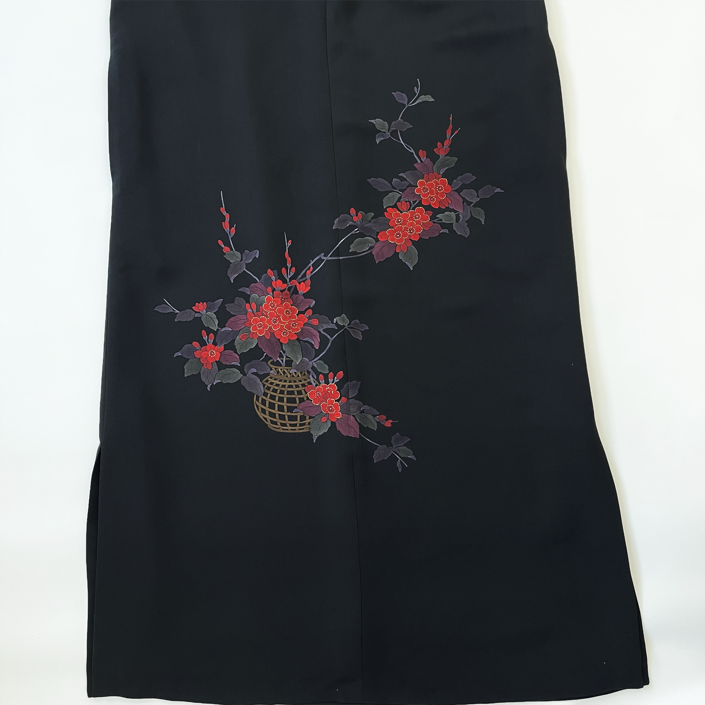 正絹 反物仕立て チャイナ風ロングワンピース