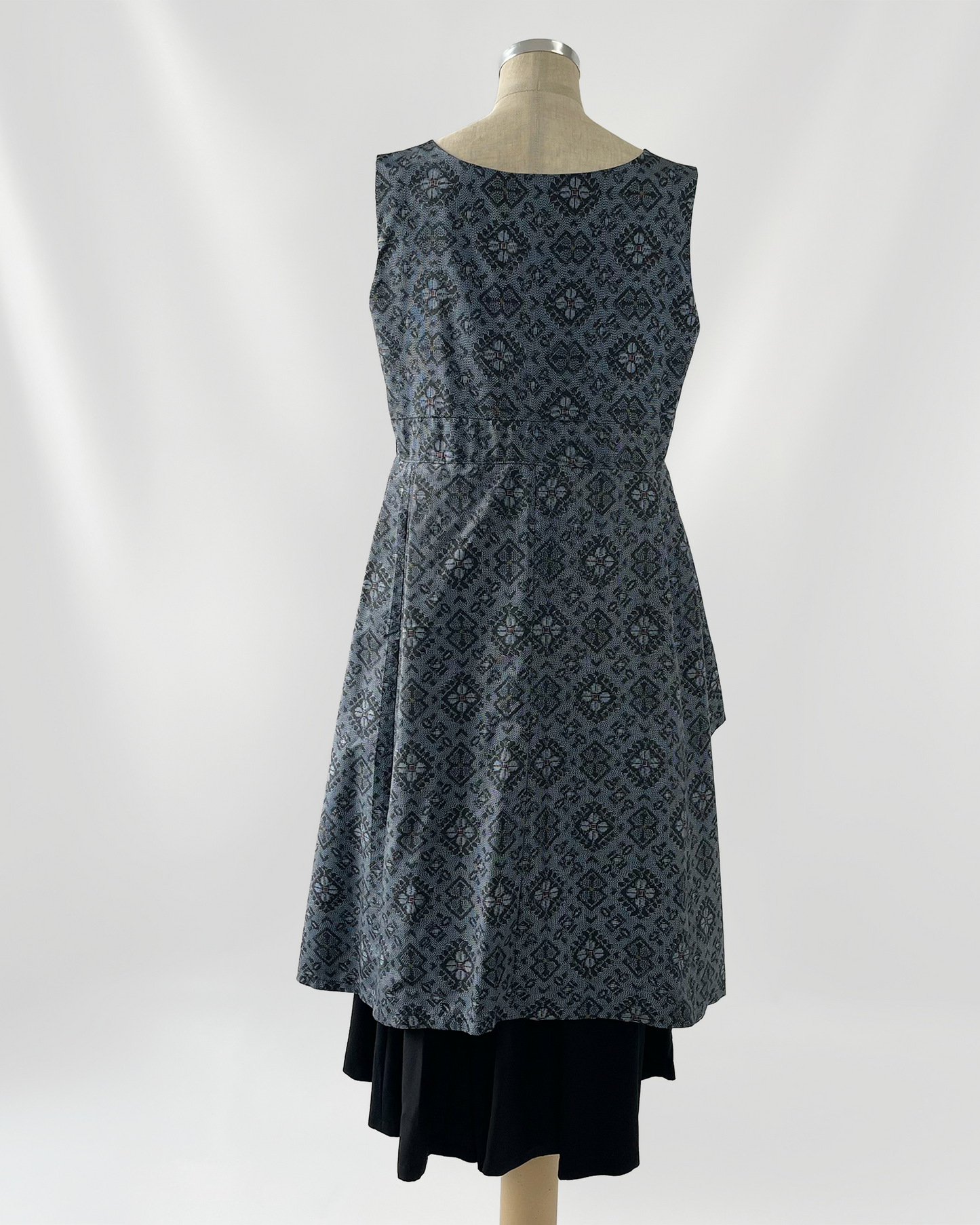 大島紬 重ねフレアワンピース