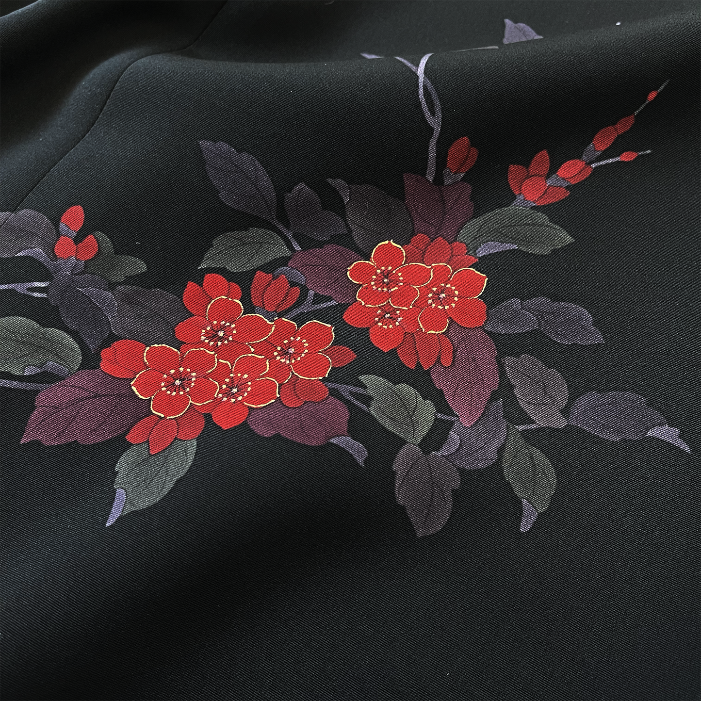 正絹 反物仕立て チャイナ風ロングワンピース