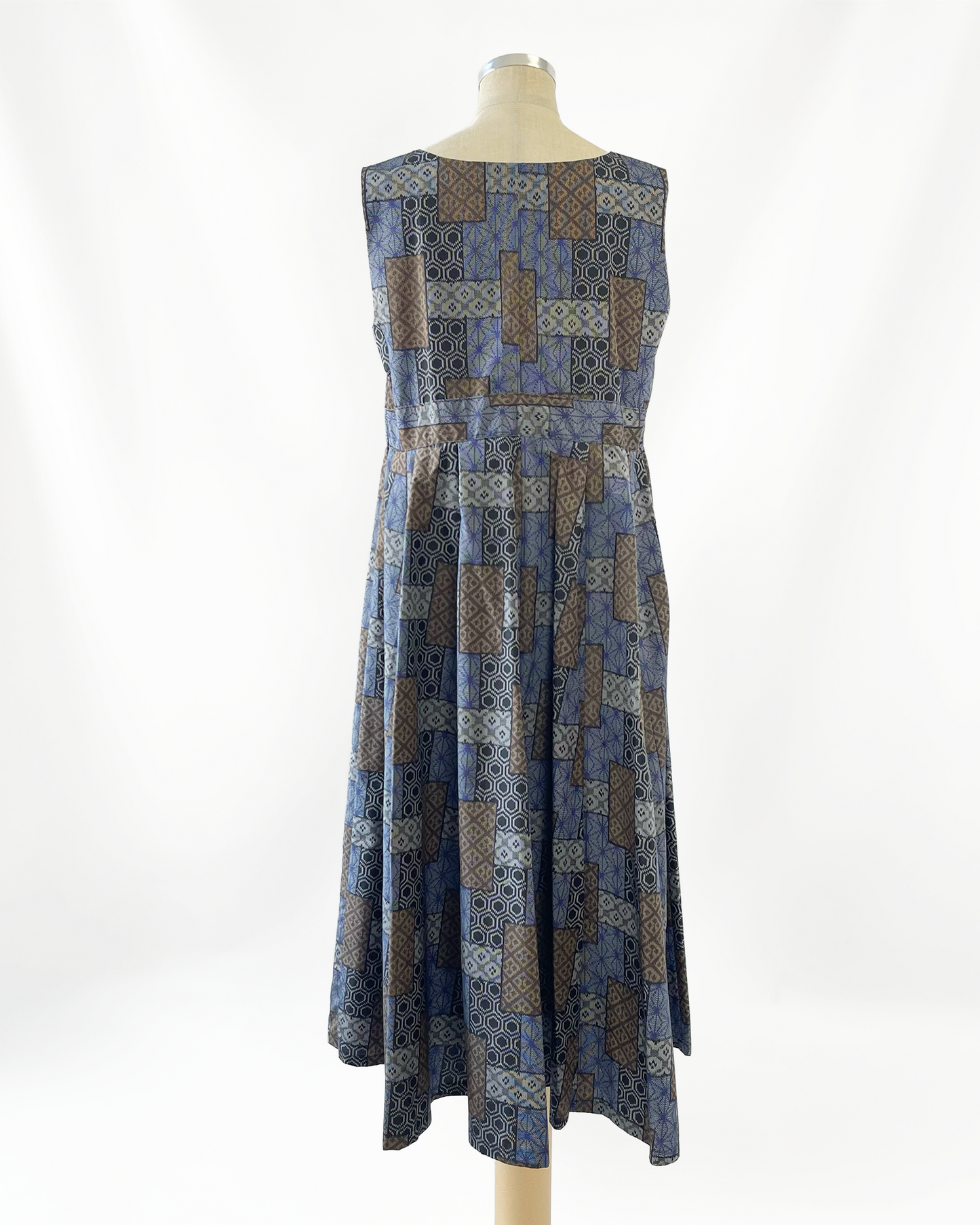 大島紬 フレアロングワンピース