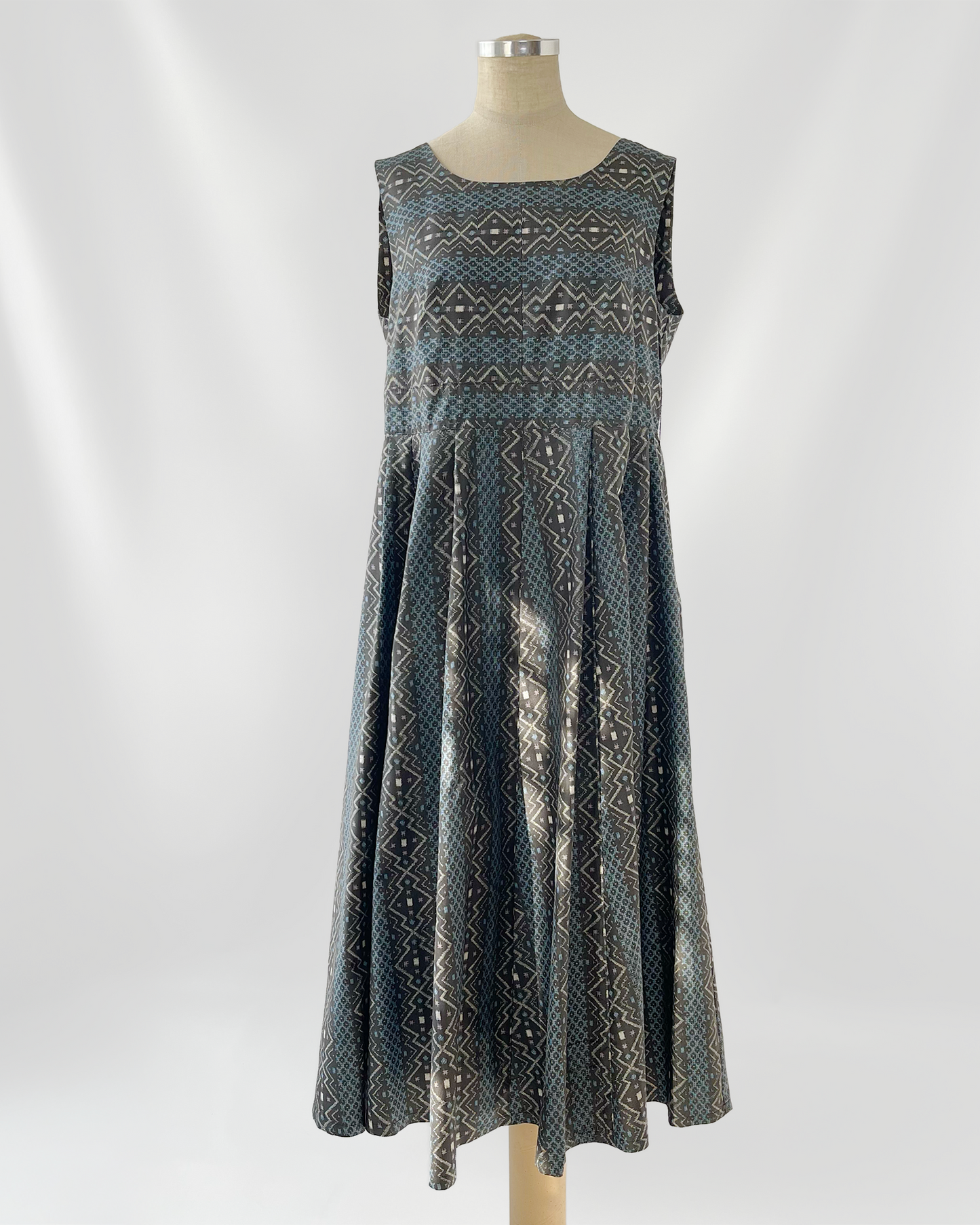 大島紬 フレアワンピース