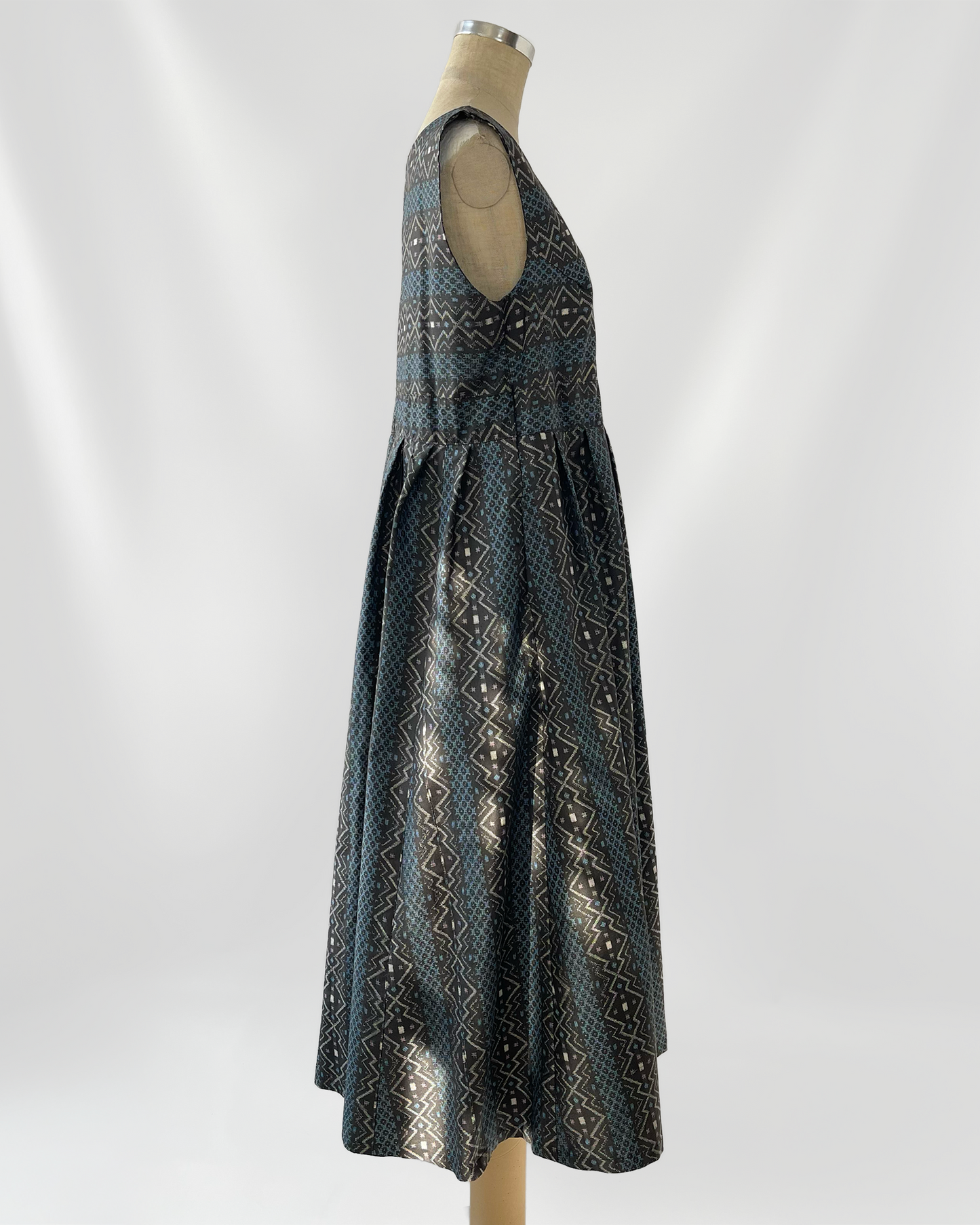 大島紬 フレアワンピース