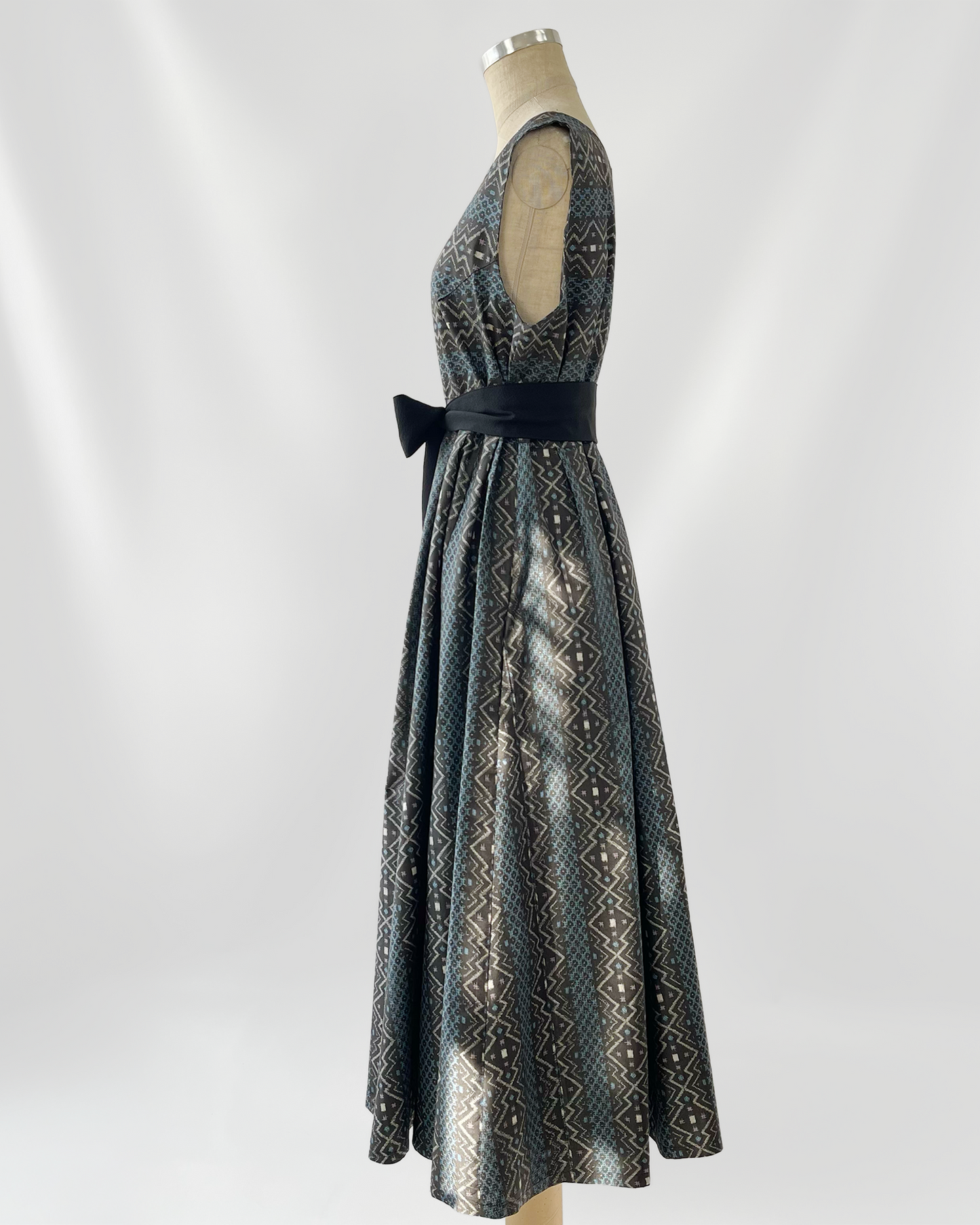 大島紬 フレアワンピース