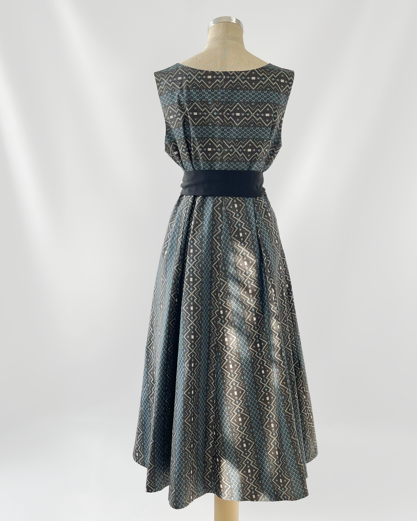 大島紬 フレアワンピース