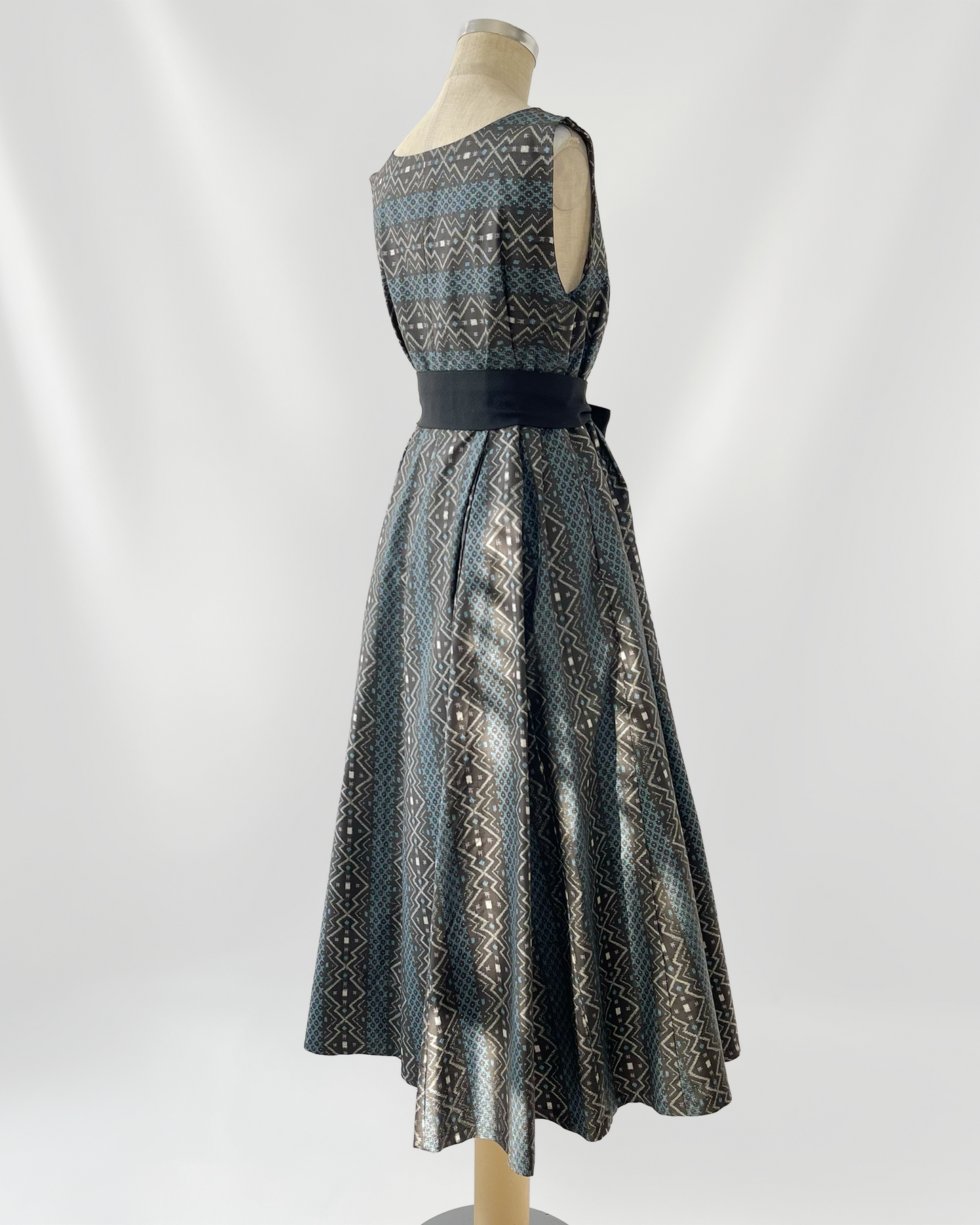 大島紬 フレアワンピース