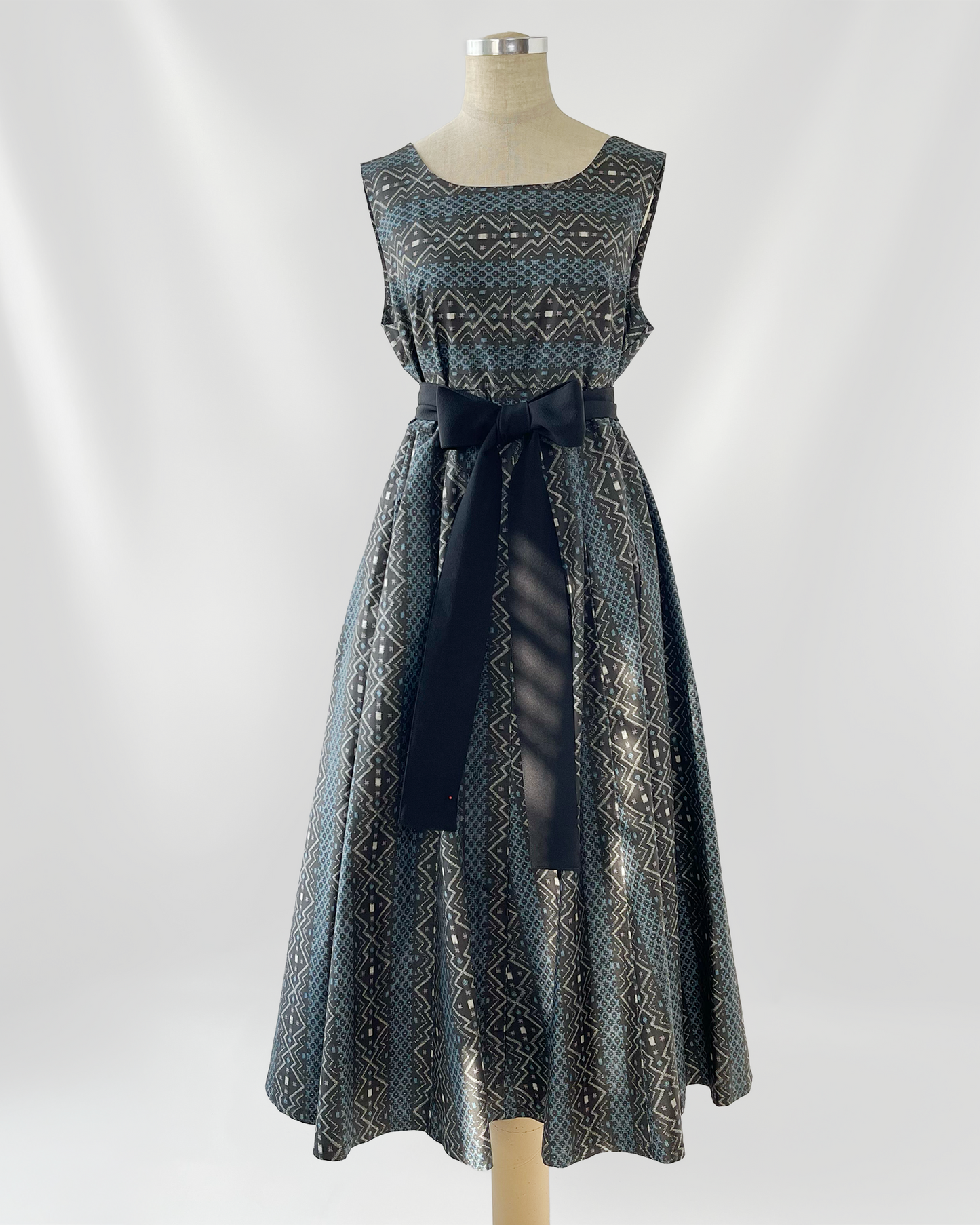 大島紬 フレアワンピース