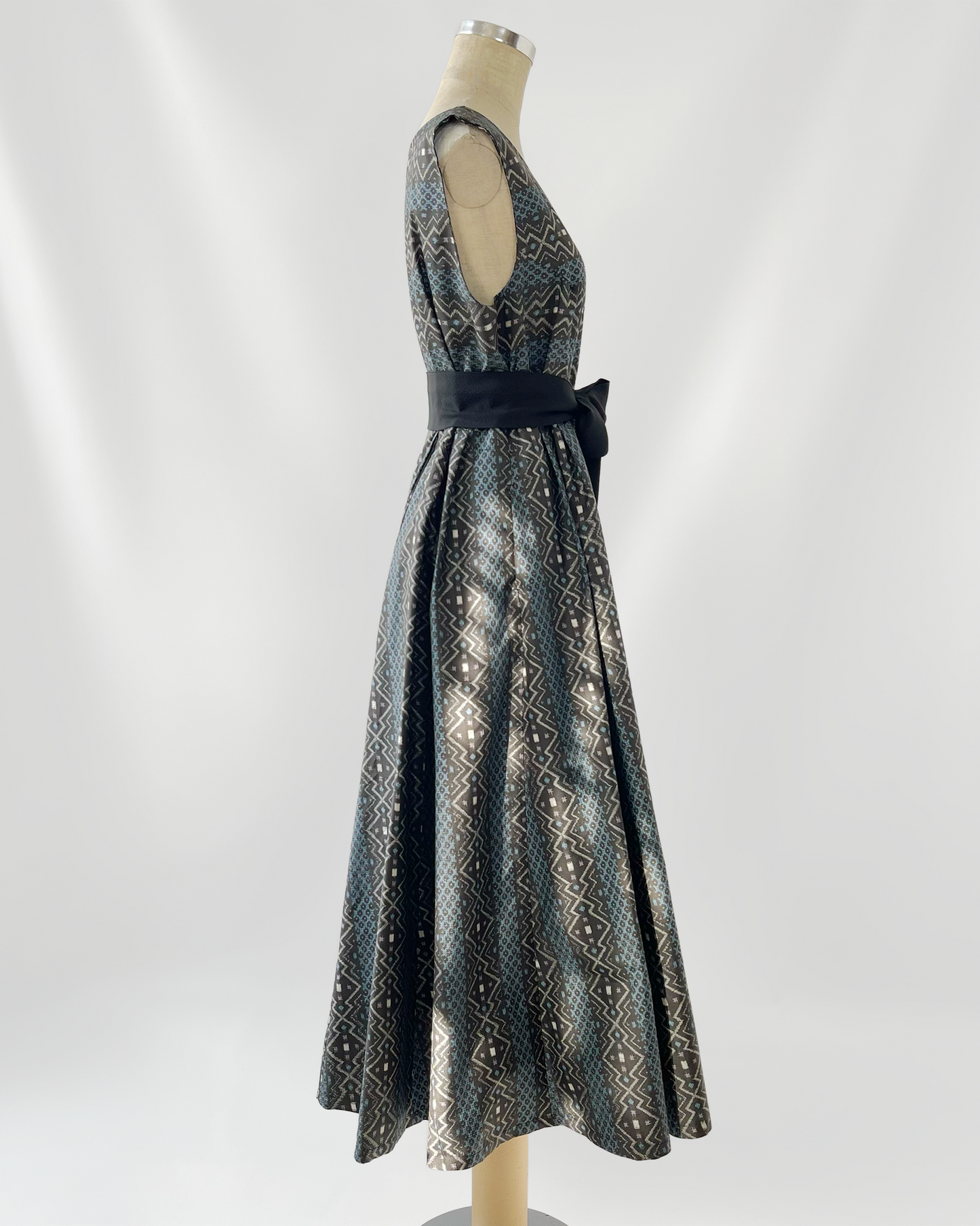 大島紬 フレアワンピース