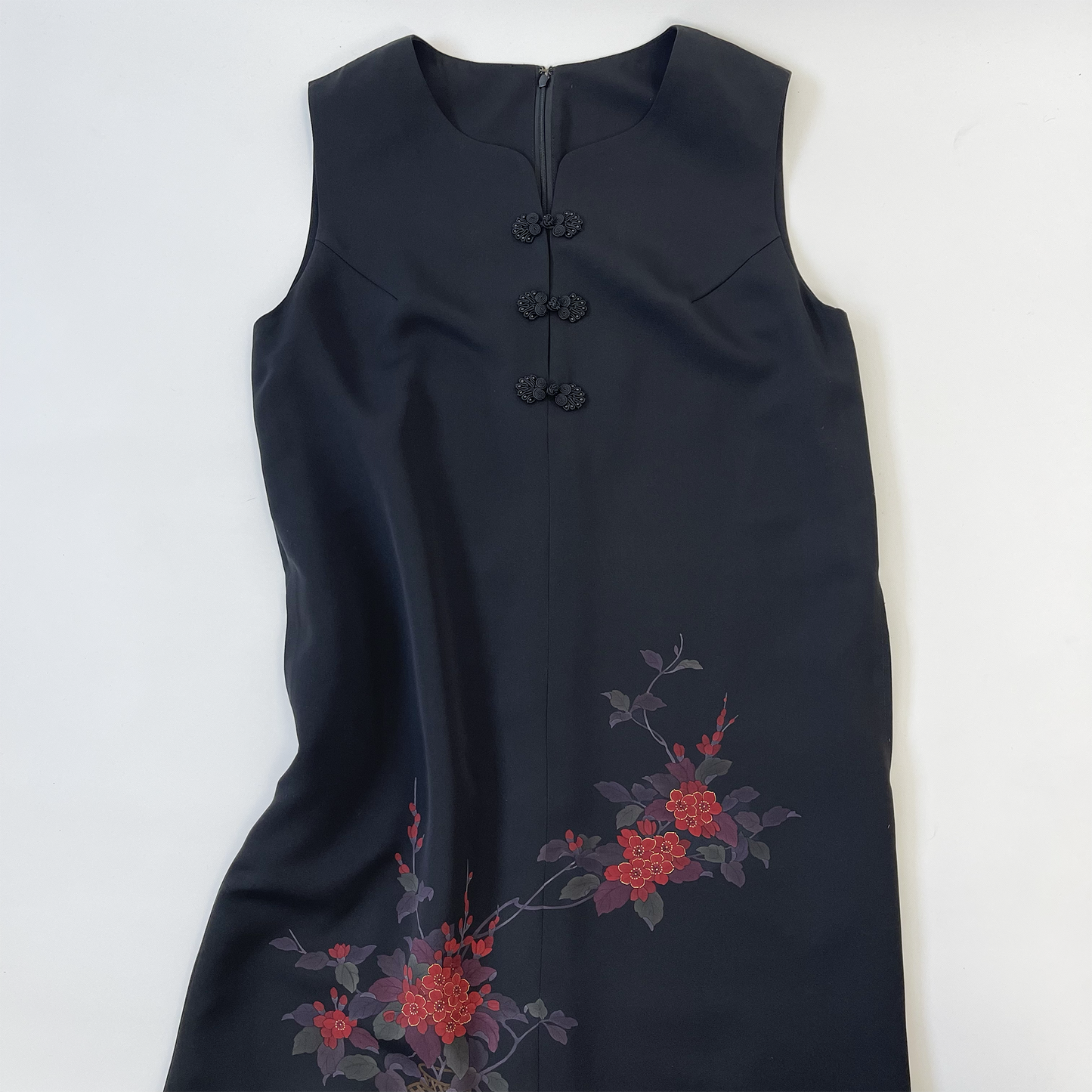 正絹 反物仕立て チャイナ風ロングワンピース