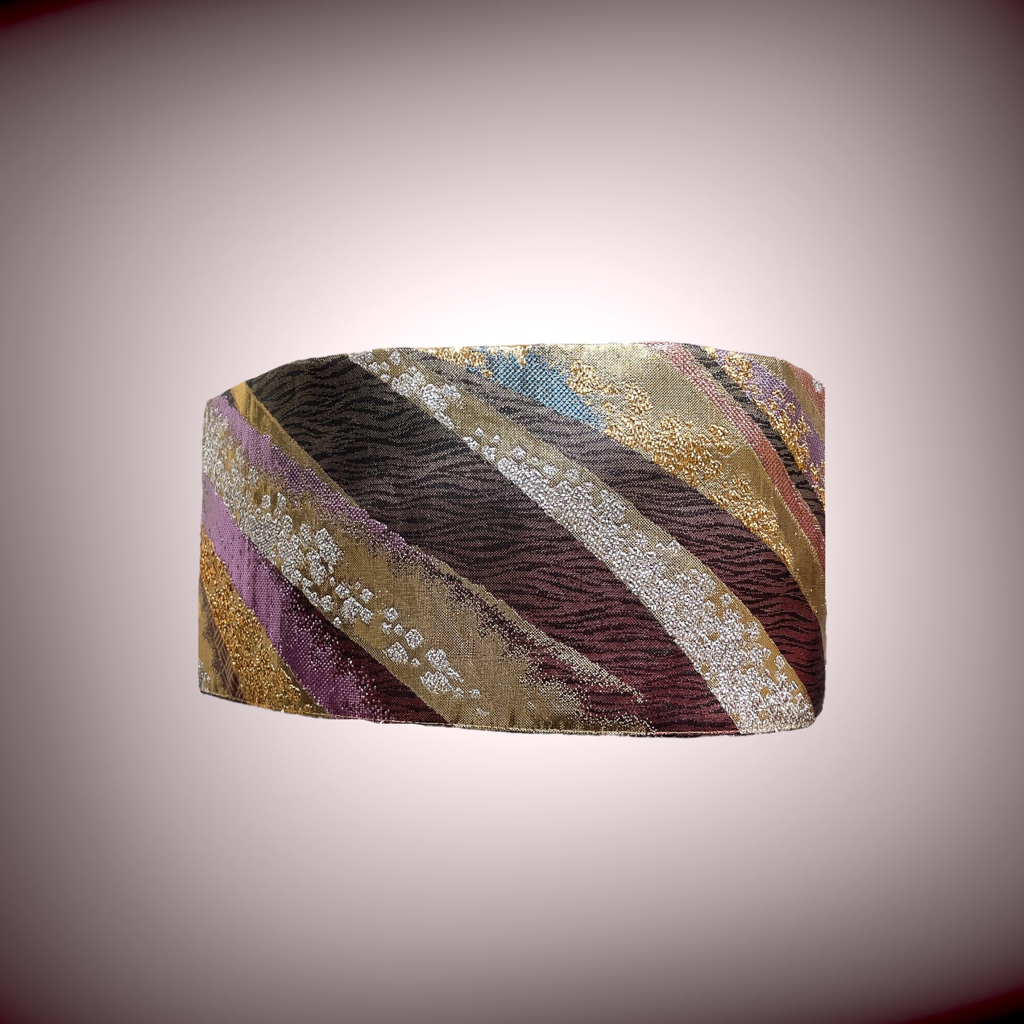 ラメ糸煌めく キラキラ刺繍帯 リバーシブル サッシュベルト ウエスト 65〜95cm  着物リメイクJ70905