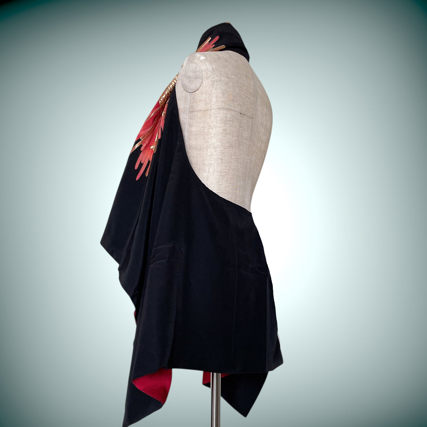 留袖 裏赤 スクエア変型ジレ リバーシブル