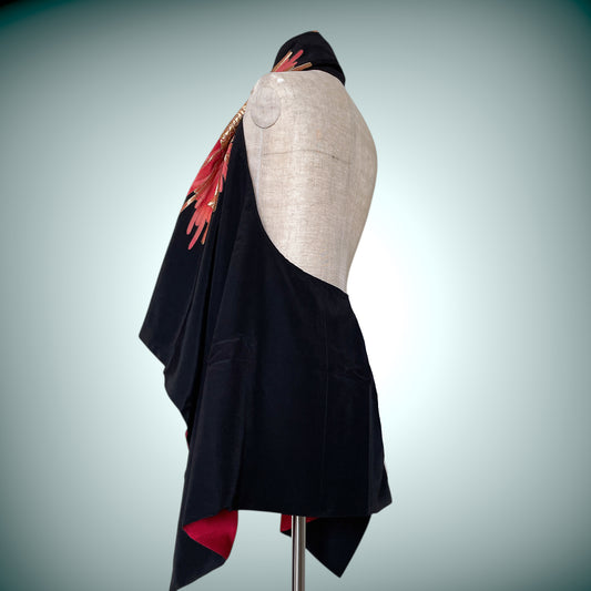 留袖 裏赤 スクエア変型ジレ リバーシブル