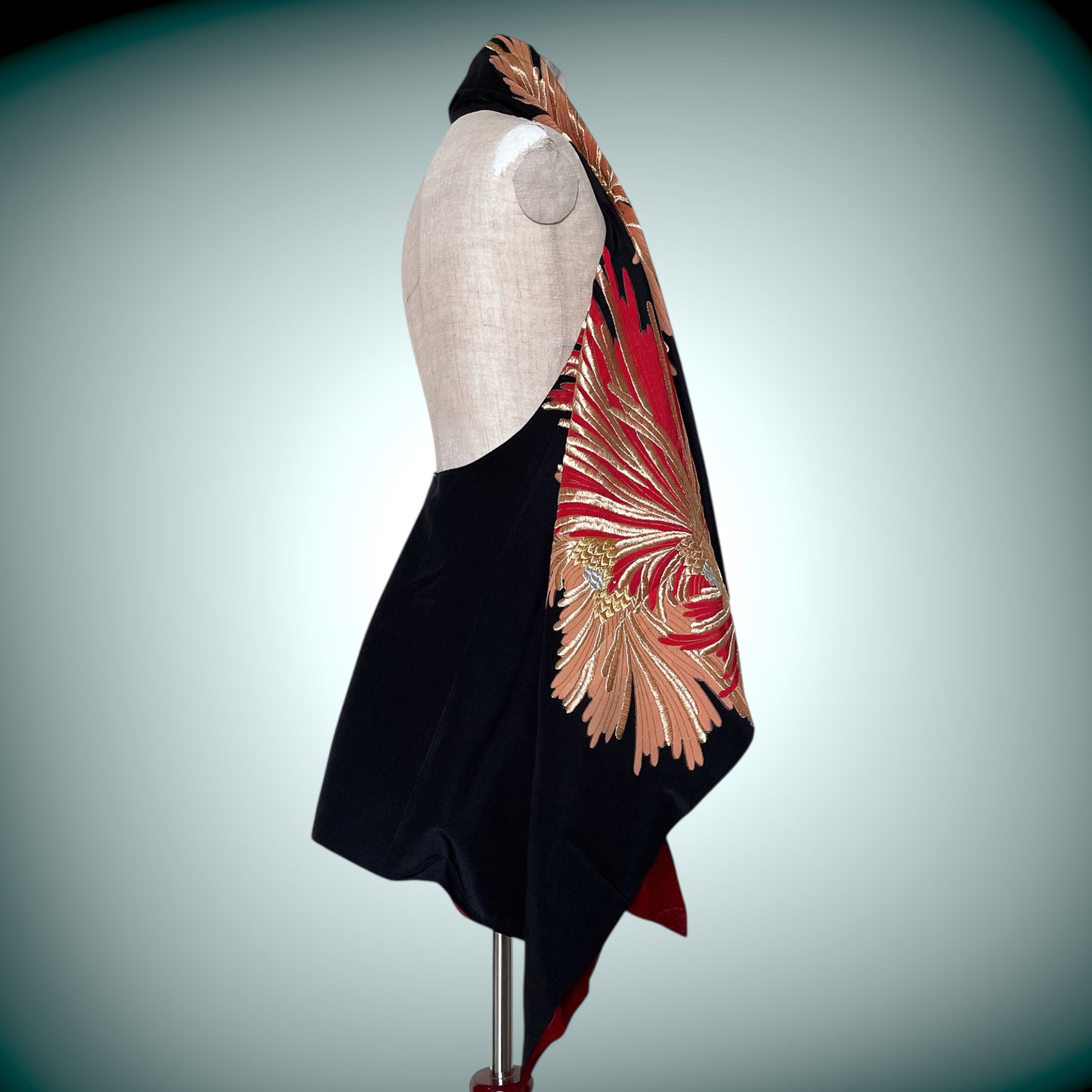 留袖 裏赤 スクエア変型ジレ リバーシブル