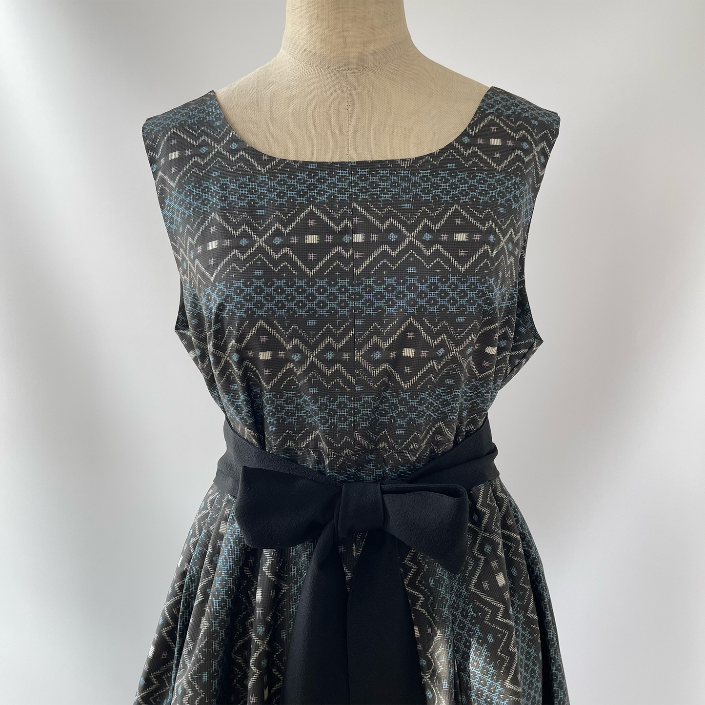 大島紬 フレアワンピース