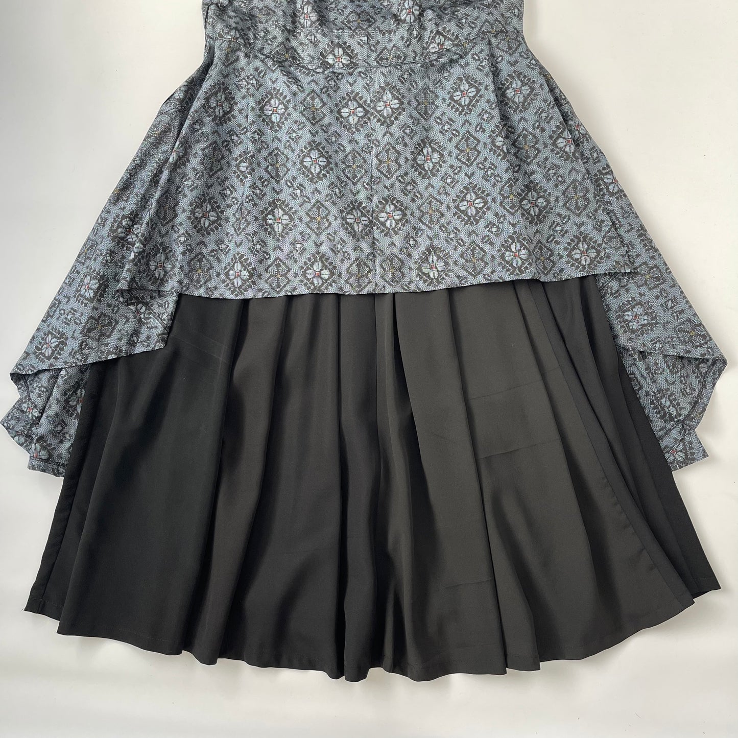 大島紬 重ねフレアワンピース