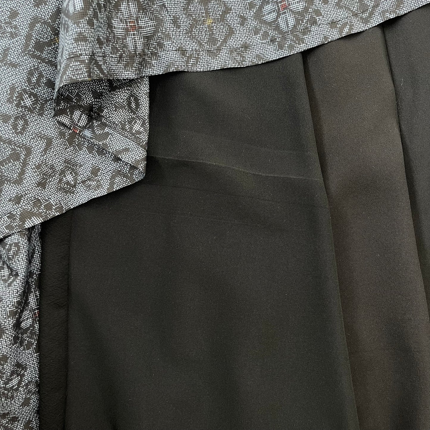 大島紬 重ねフレアワンピース