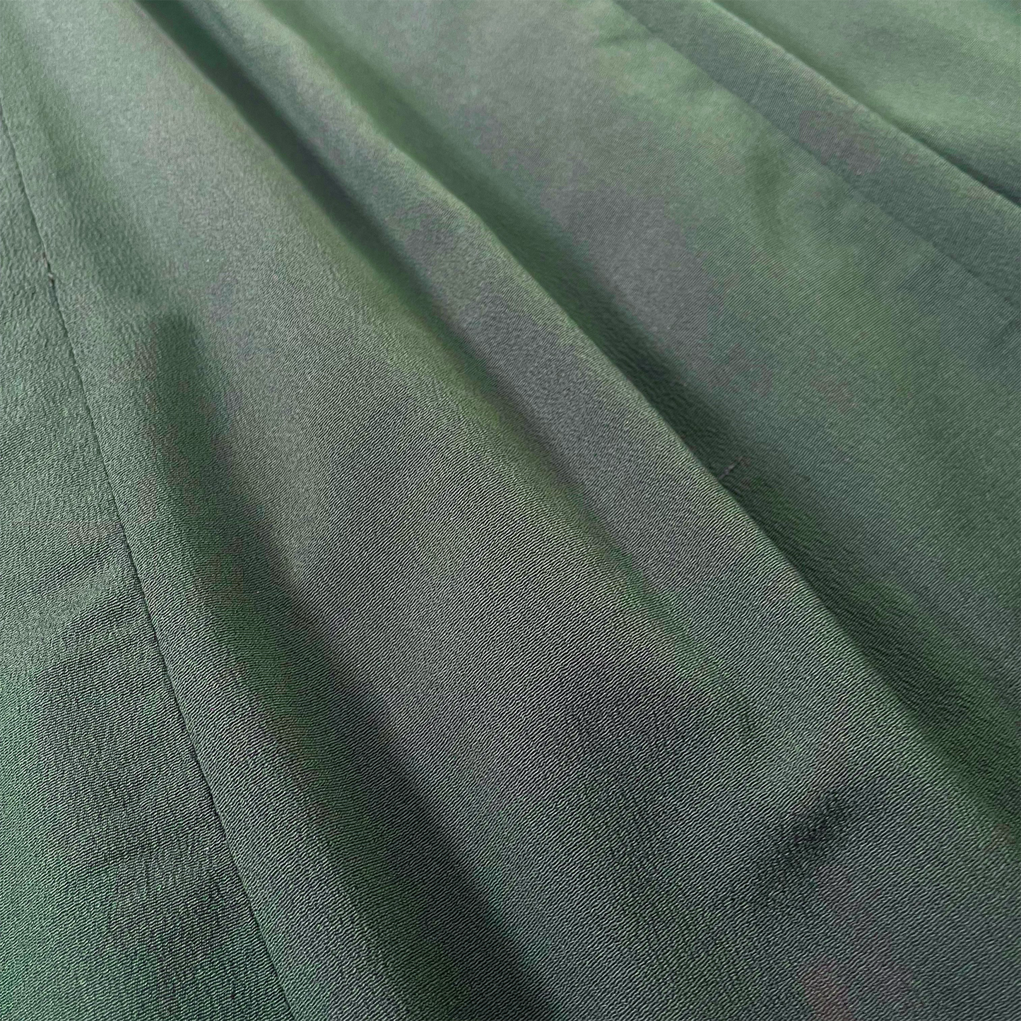 大島紬 二段フレアワンピース グリーン