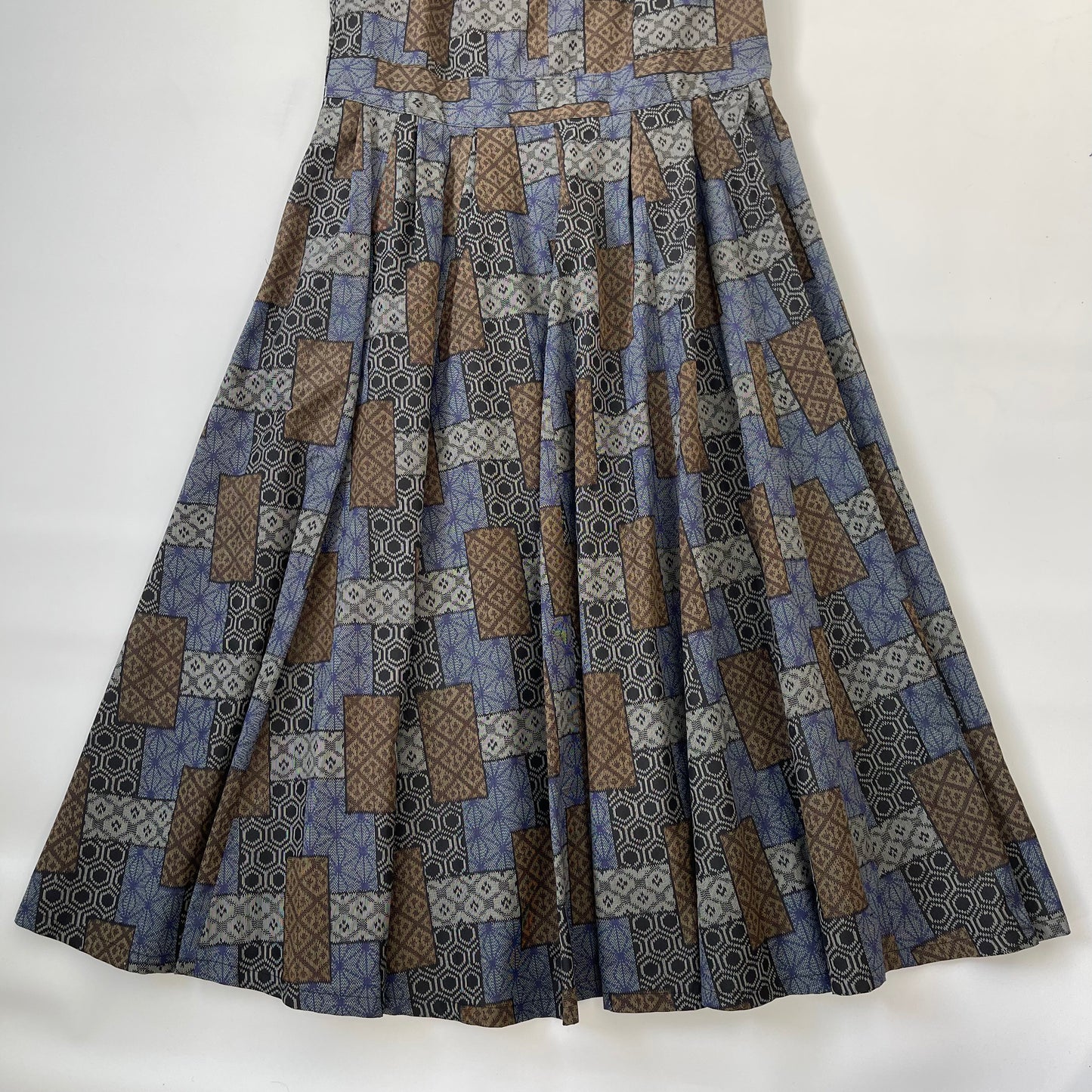 大島紬 フレアロングワンピース