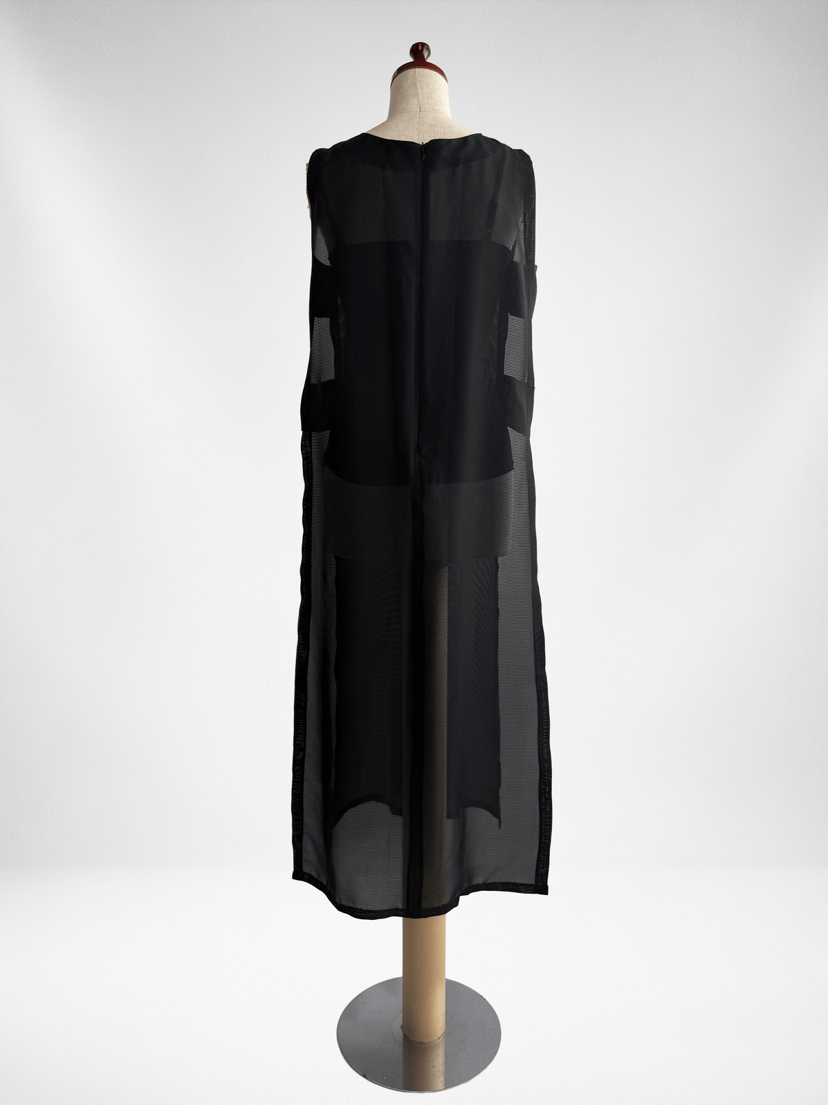 黒絽 レイヤードロングジレ ストレート シアー着物 Kimono sheer Layered Long Gilet