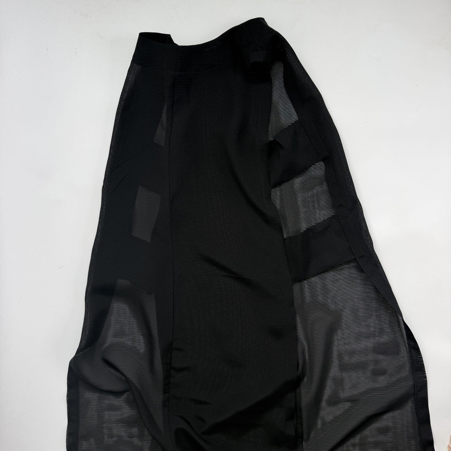 黒絽 レイヤードロングジレ ストレート シアー着物 Kimono sheer Layered Long Gilet