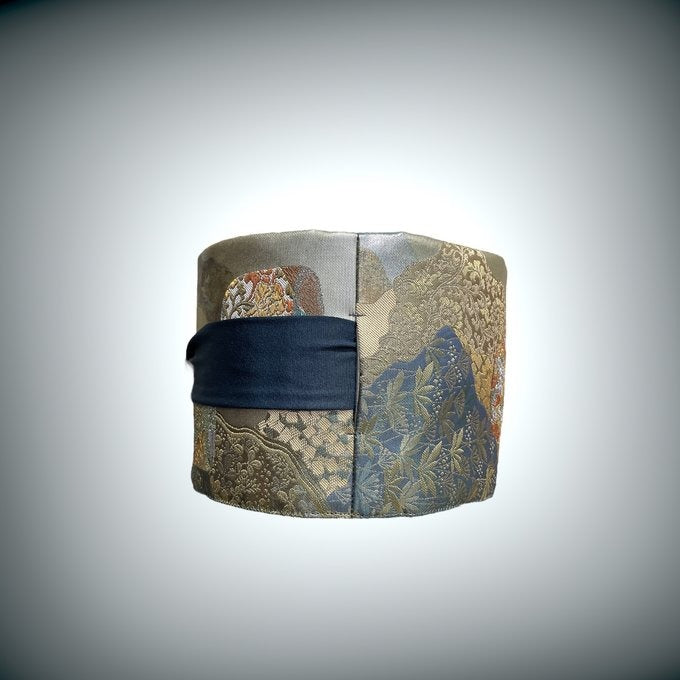 贅沢刺繍 シルバーグリーンサッシュベルト リバーシブル